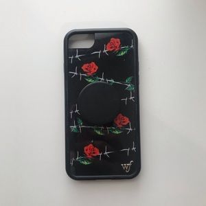 Wildflower Barbed Rose IPhone case w/ popsocket